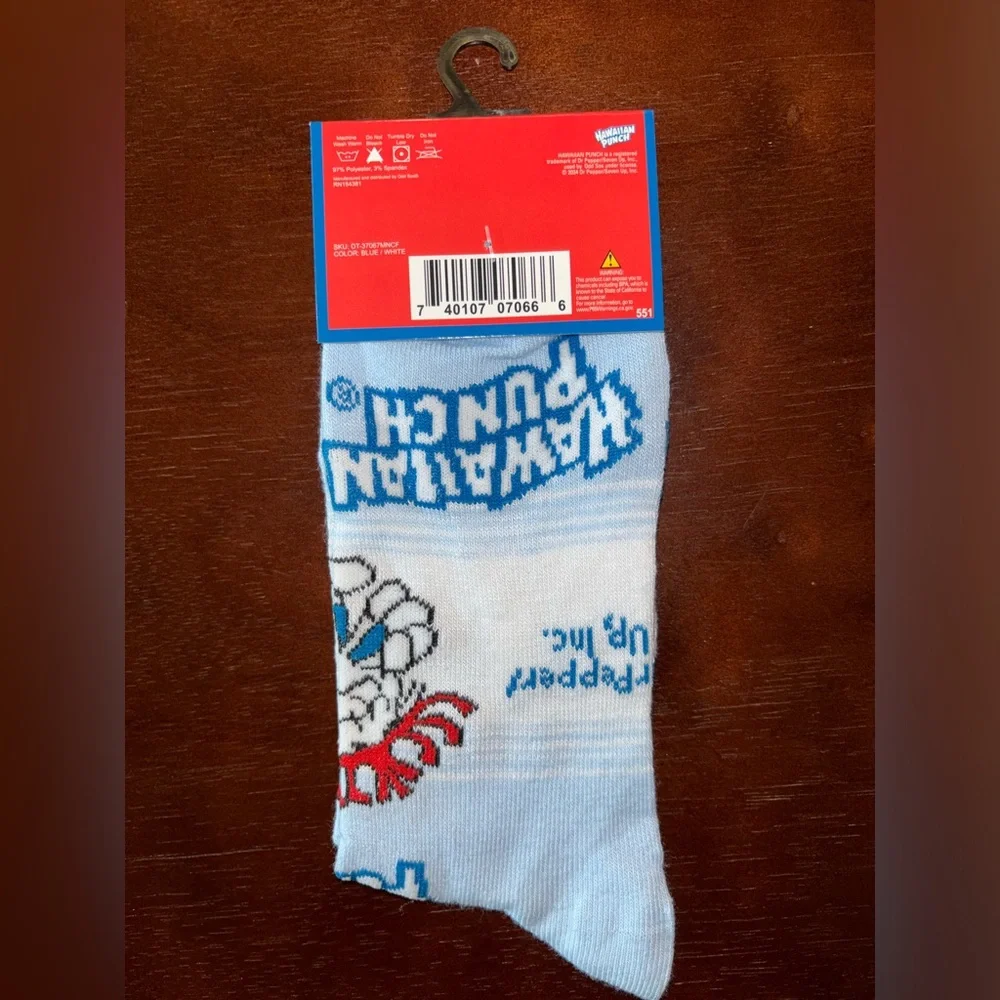 HAWAIIAN PUNCH NOVELTY CREW SOCKS NWT MEN’S SHOE SIZE 6-12